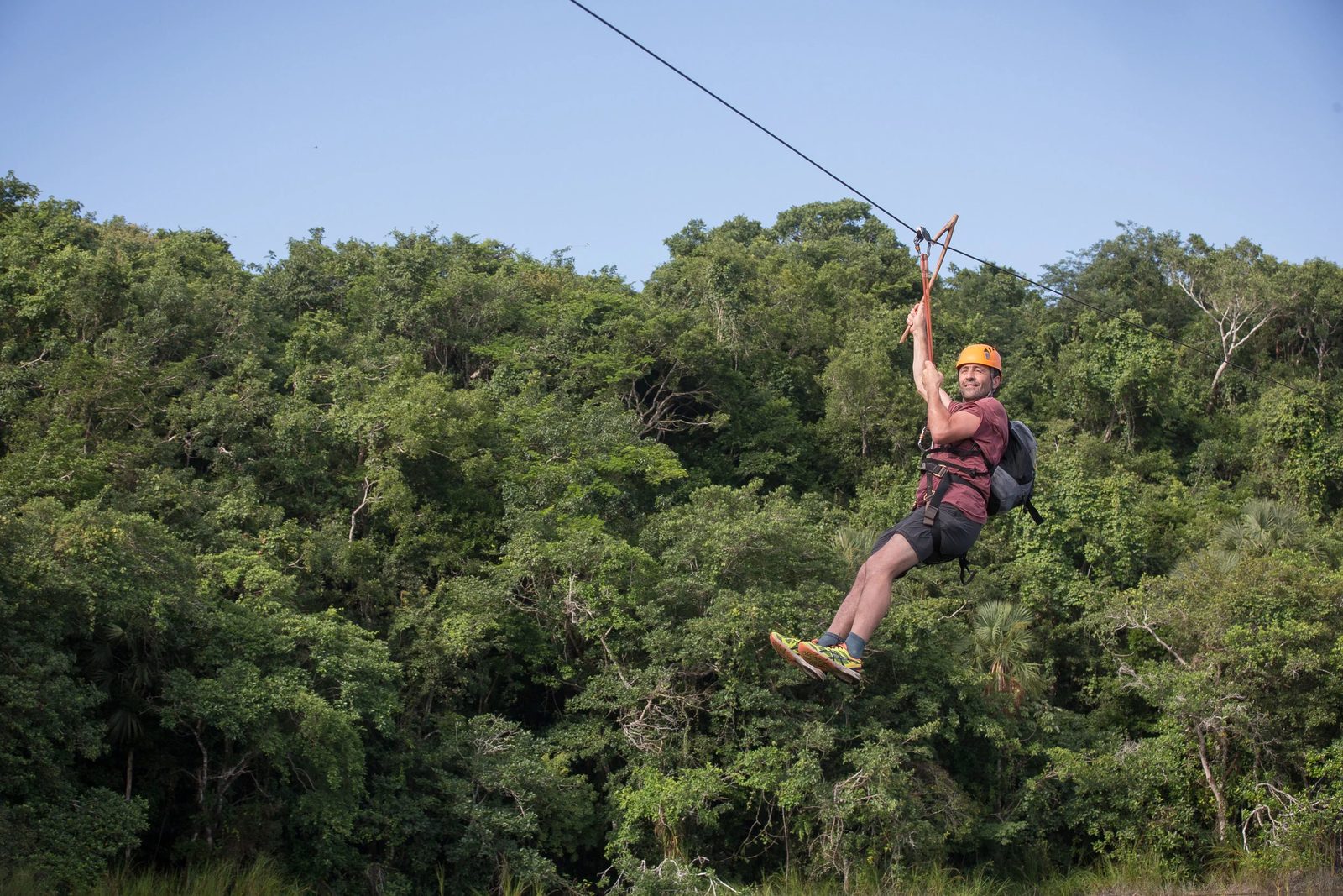 A zipline ride over the jungle canopy