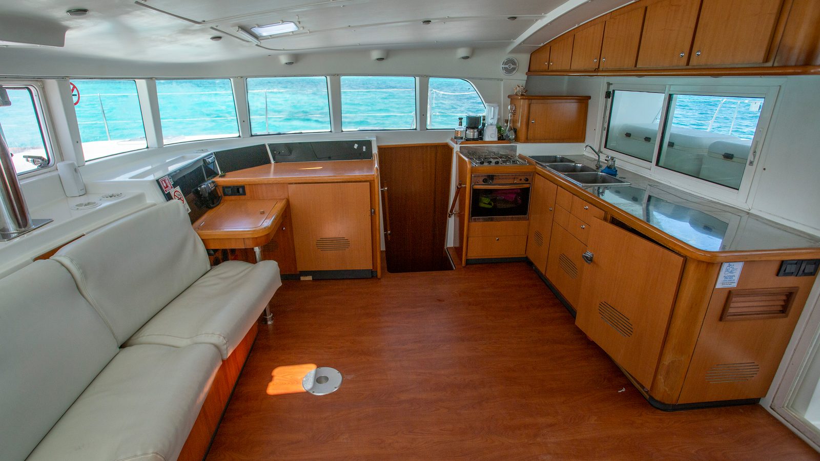 The galley next to the salon