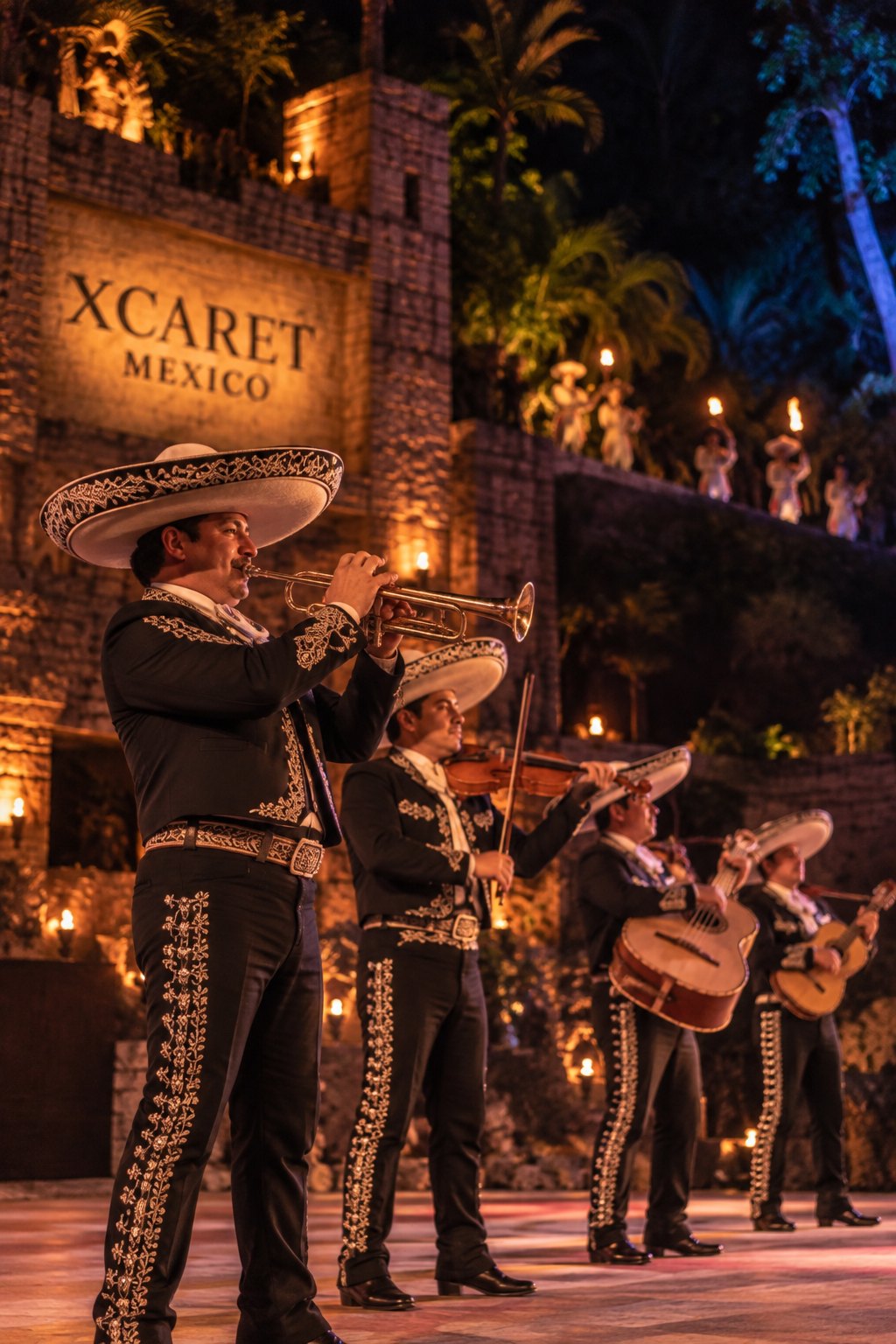 Mariachis playing during the show