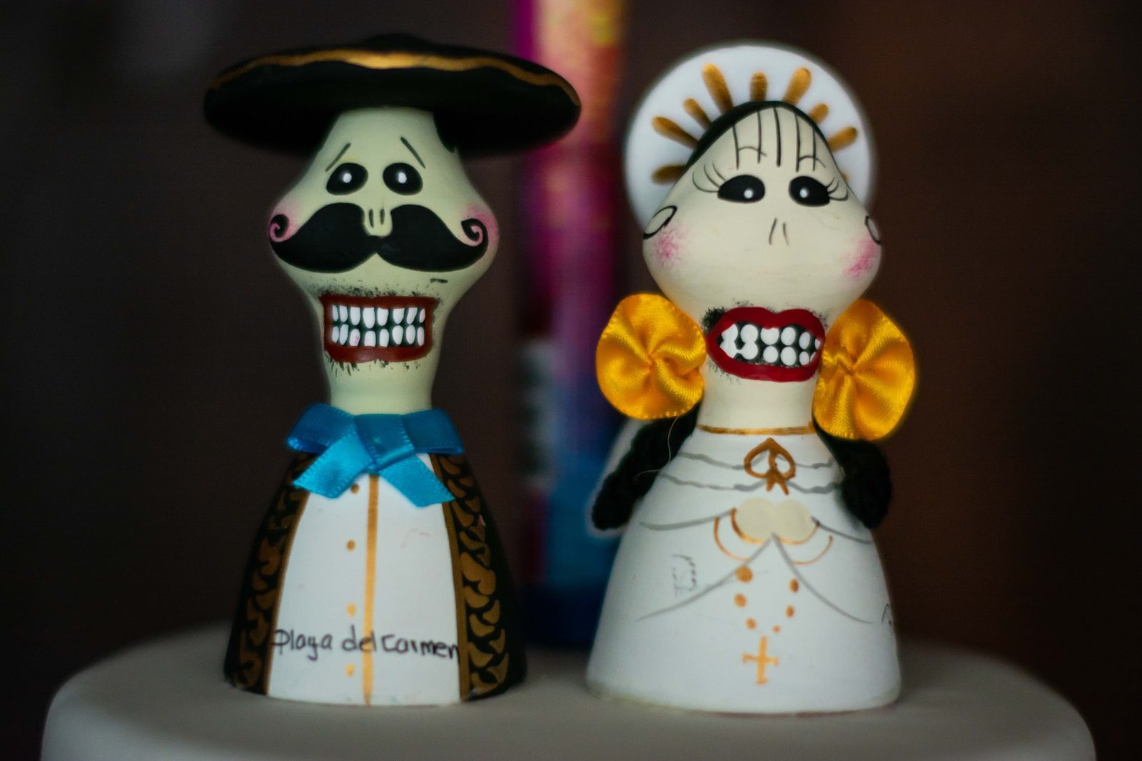 The catrina and catrín couple that tops the cake