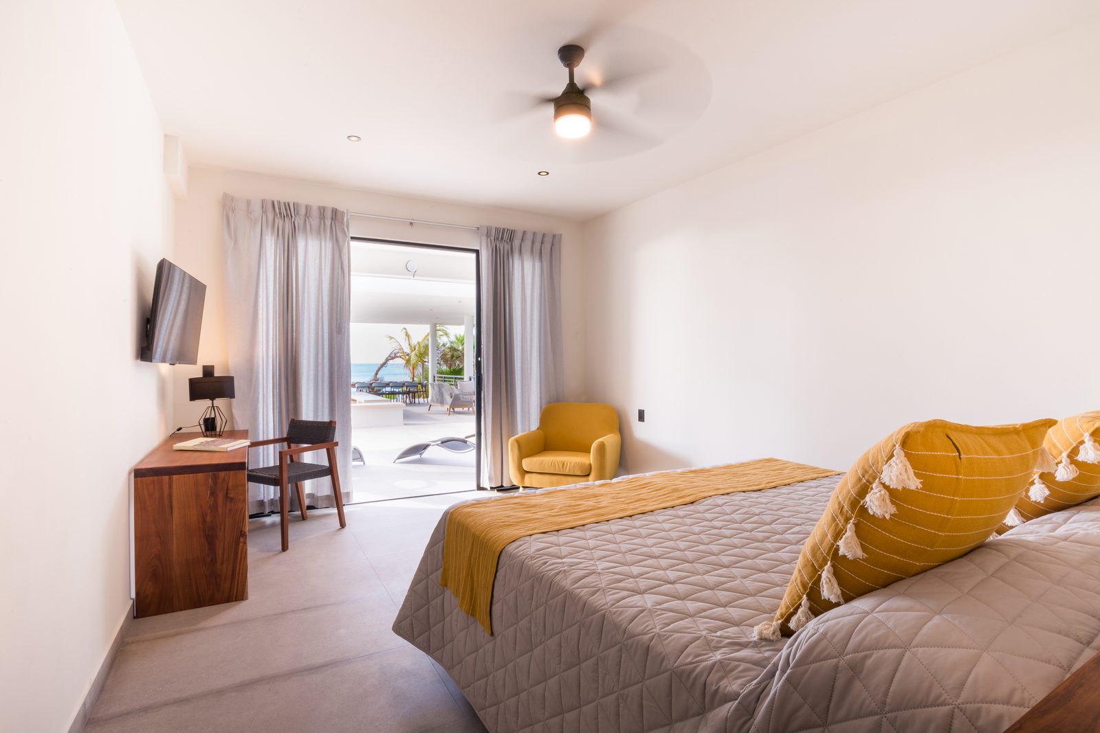 Bedroom with direct access to the pool terrace