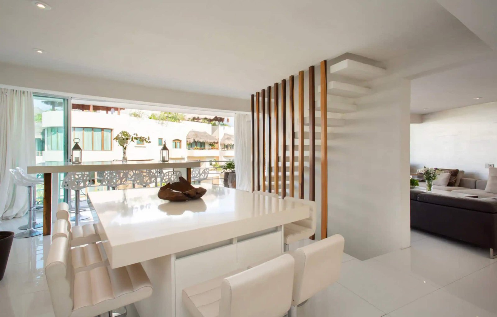 Dining area next to the stairs