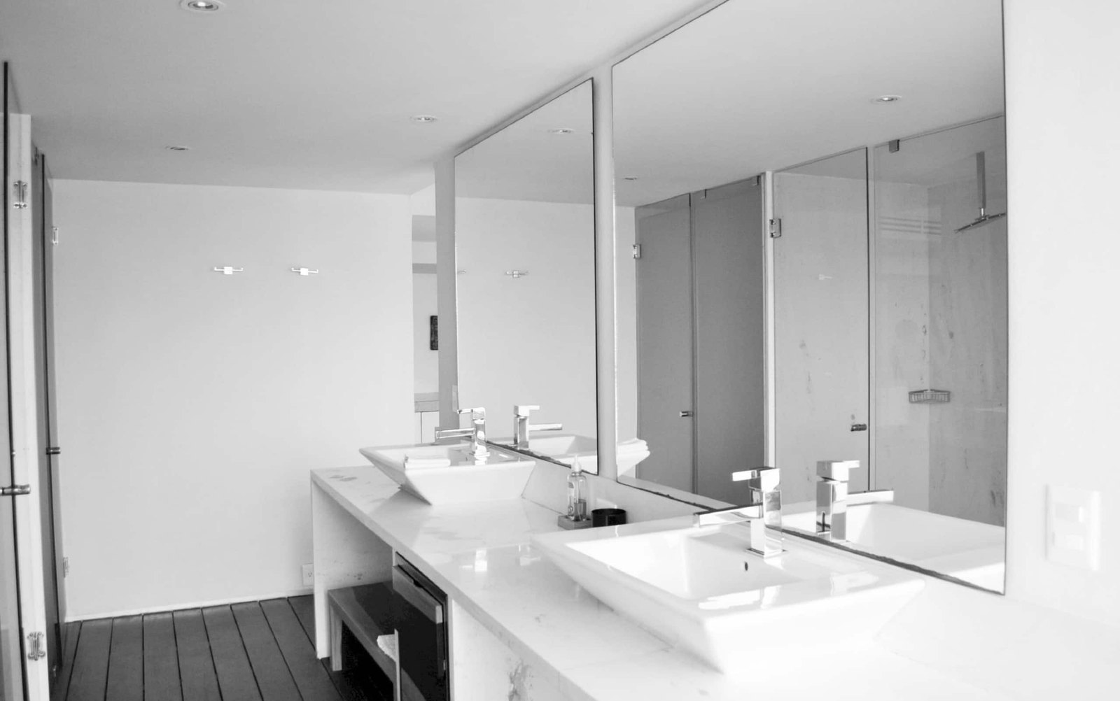 Bathroom with a glass shower