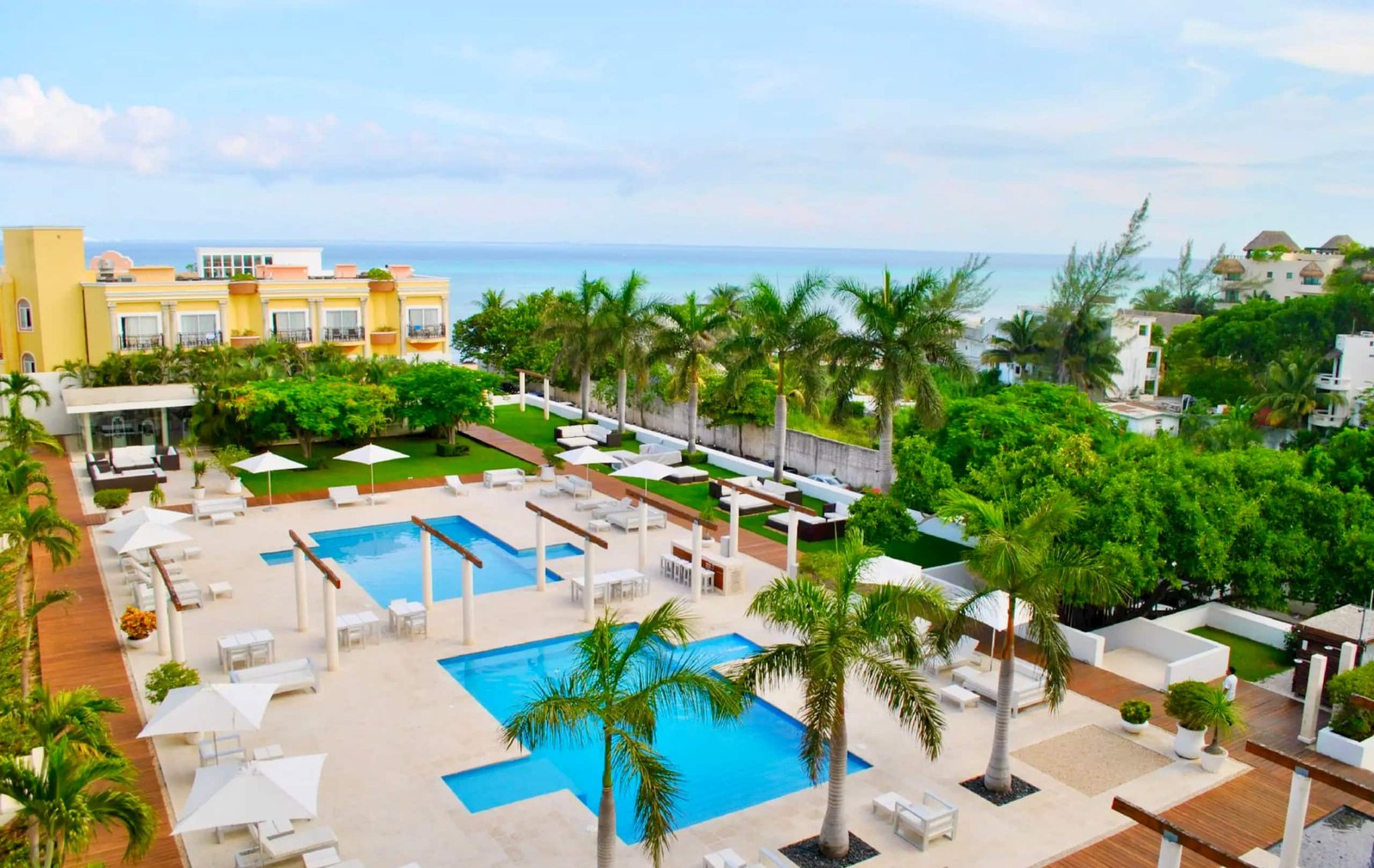 The building pool among palms