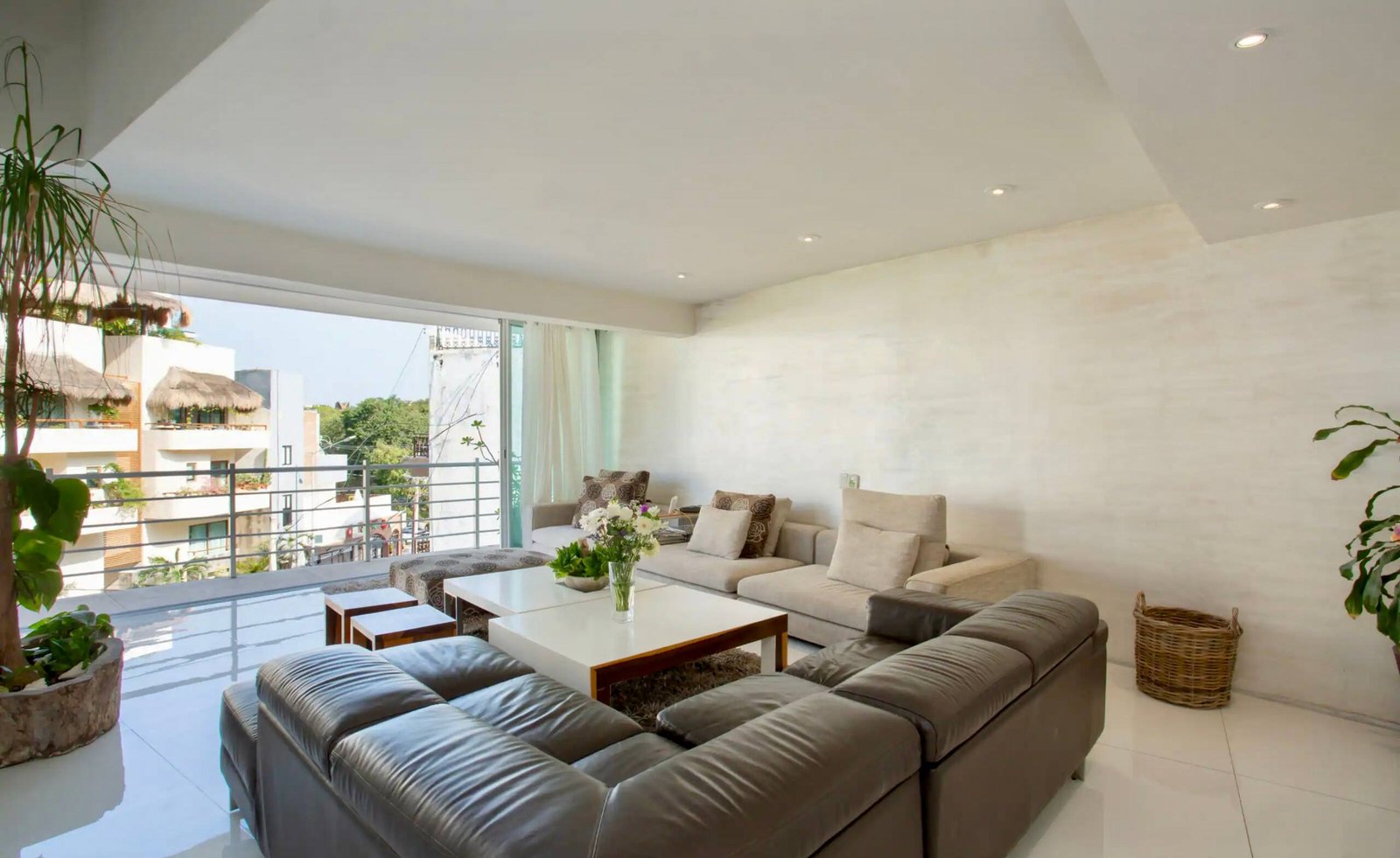 Living room opening onto a balcony