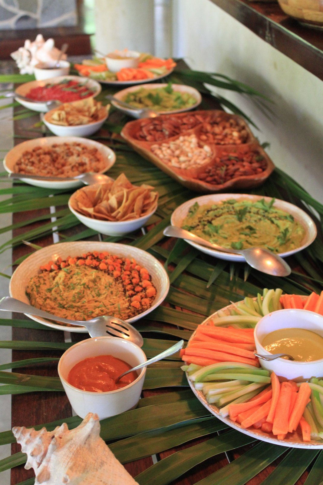 A table of fresh local dishes