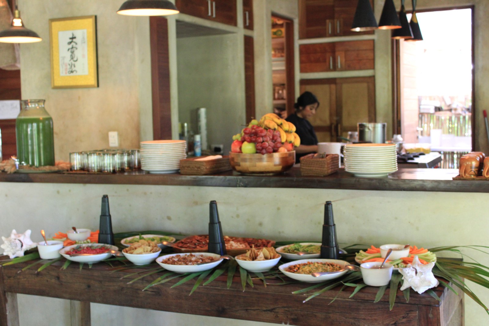 Fresh dishes served in the kitchen