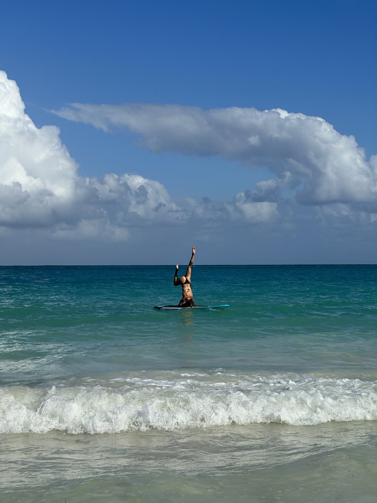 Paddleboarding in the turquoise sea